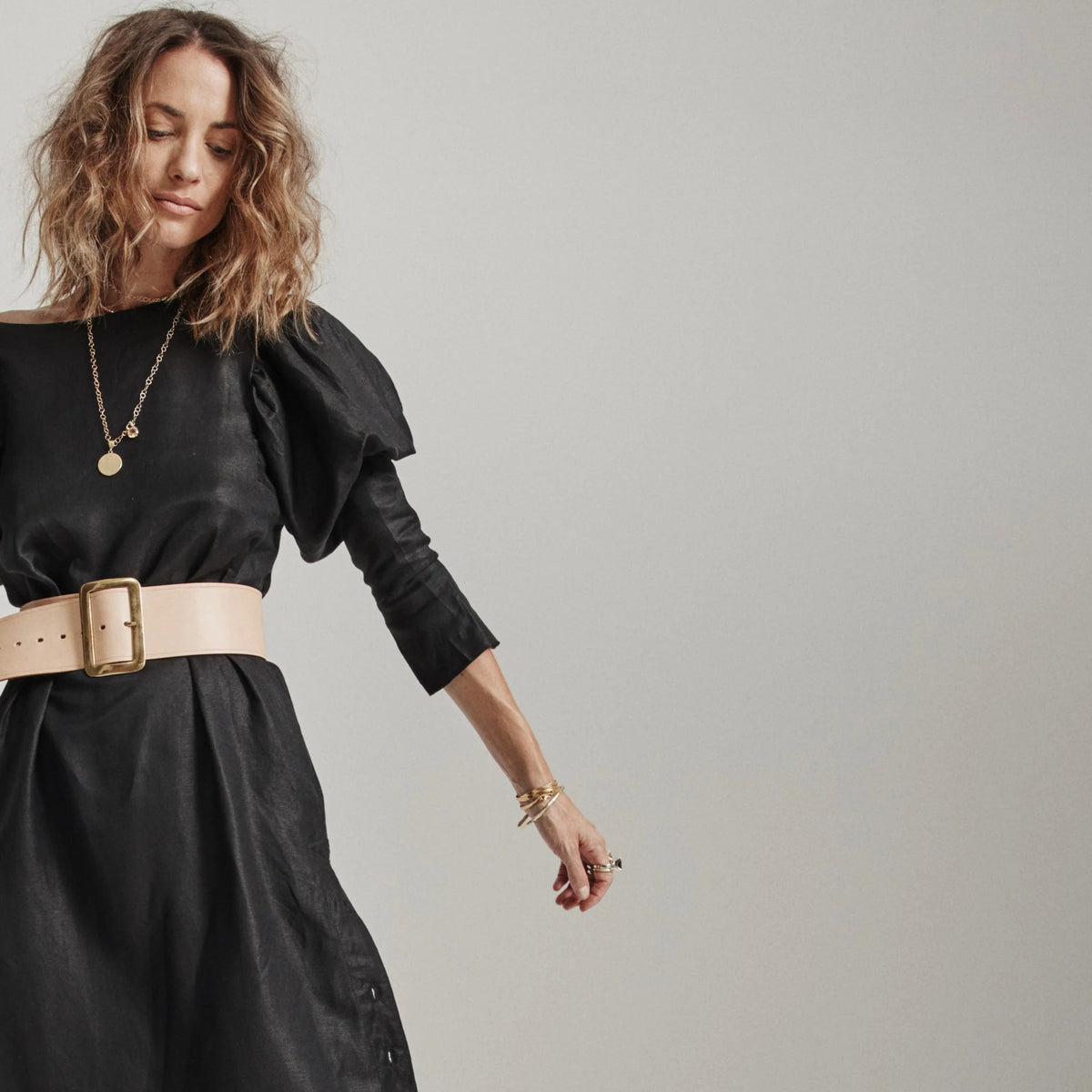 Wide Buckle Belt | Natural