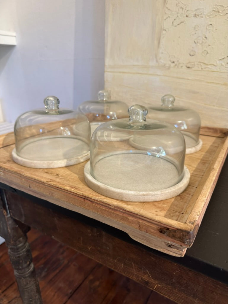 Marble Cheese Plate with Glass Dome - Hearth Co