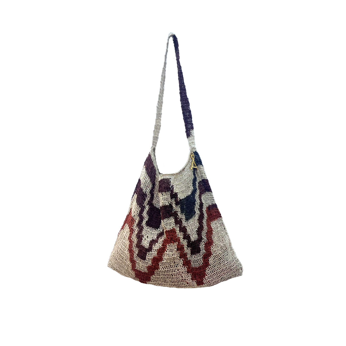 Handwoven Bilum Bag - Natural - Zigzag Design