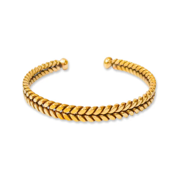 Zaza Braid Ball Cuff Bracelet - Gold