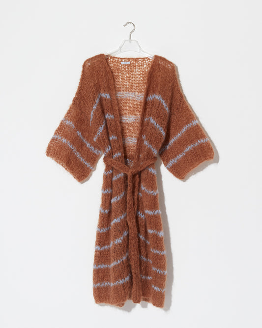 Maiami Mohair Big Coat, Light - Breton Stripe - Hearth Co