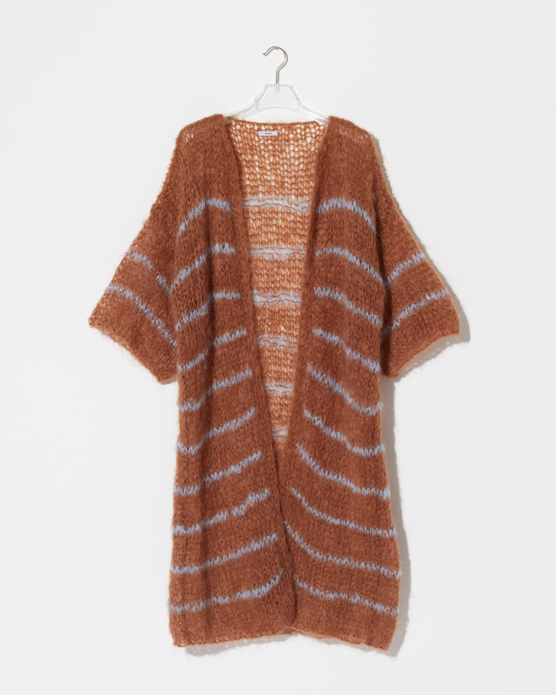 Maiami Mohair Big Coat, Light - Breton Stripe