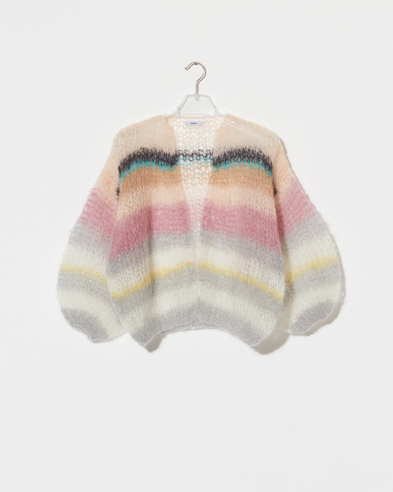 Maiami Mohair Bomber Cardigan - light stripes - Hearth Co