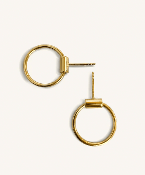 Pigna - Cardea Grande Gold Hinge Hoop Earrings - Hearth Co