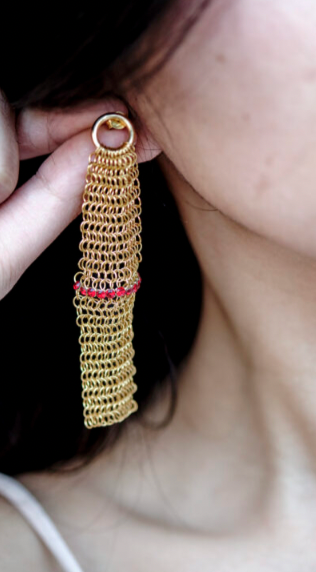 Laura B Jeanne Chain Earrings