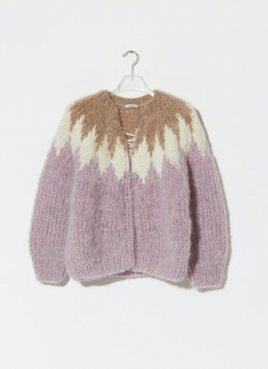 Maiami Diamond Intarsia Mohair Cardigan
