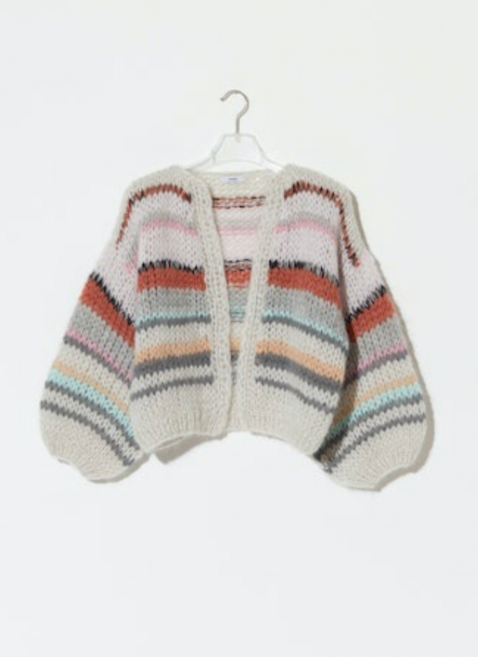 Maiami Stripes Galore Bomber Cardigan