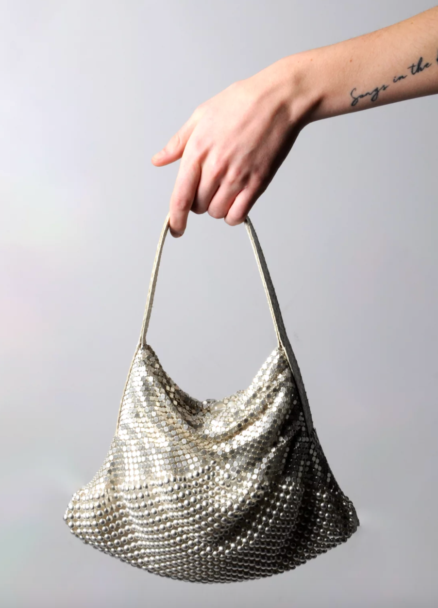 Laura B Vittoria White Mesh Bag