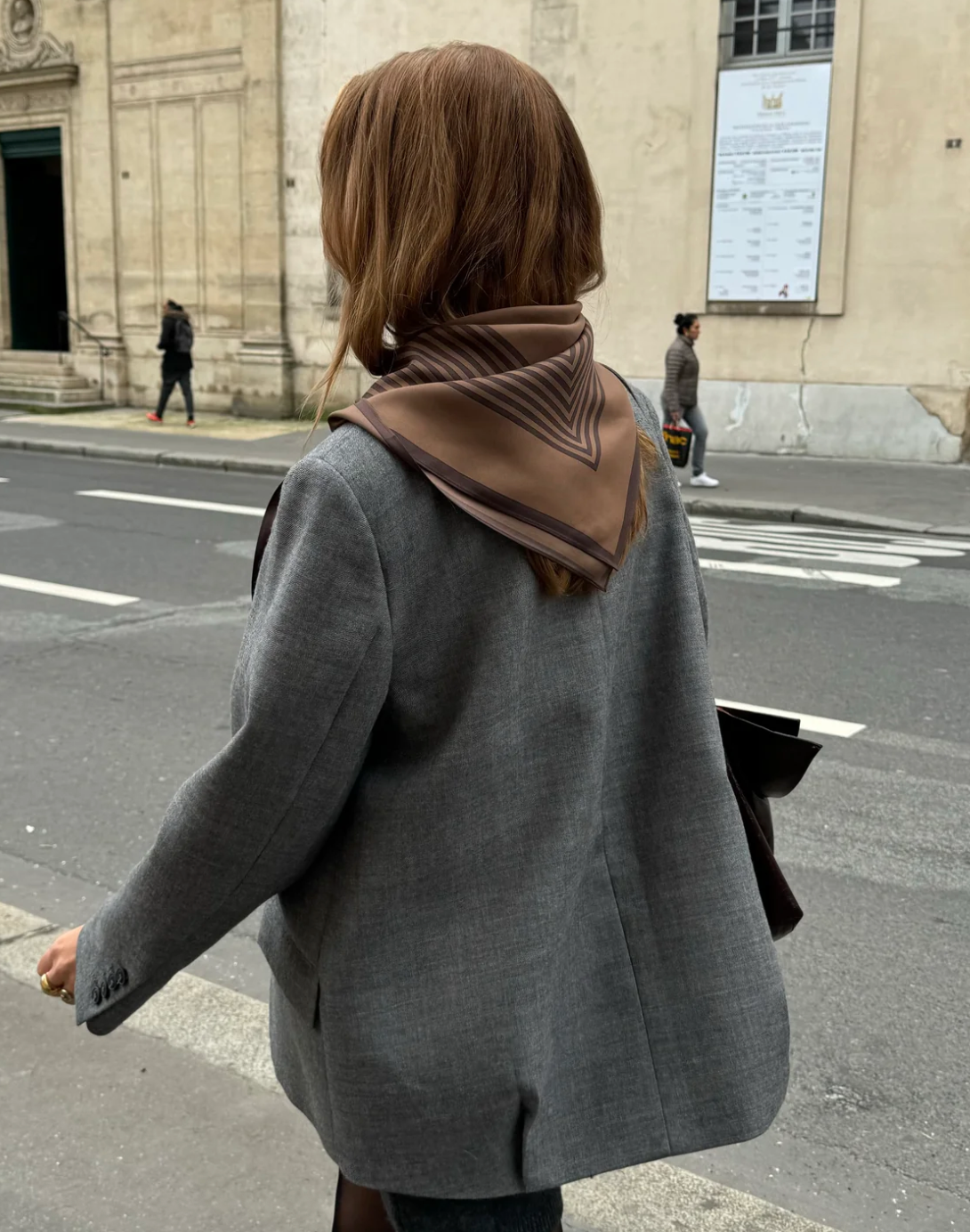 LeScarf Striped Silk Scarf - Brown