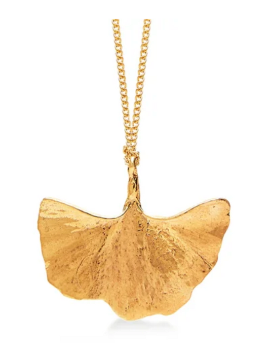 Zaza Fine Gold Necklace with Ancient Gingko Leaf