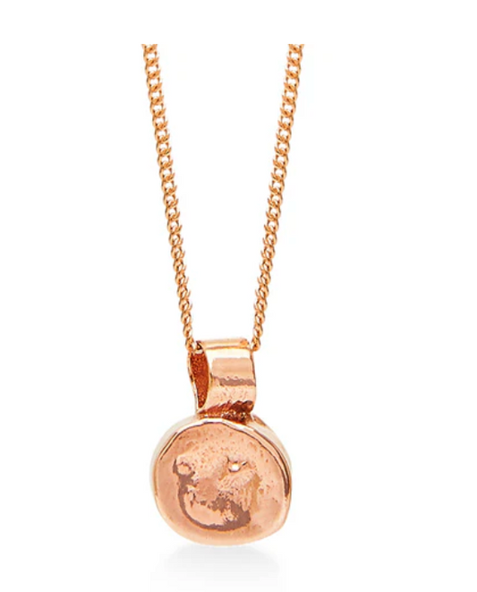 Zaza Ancient Prayer Amulet Rose Gold Necklace