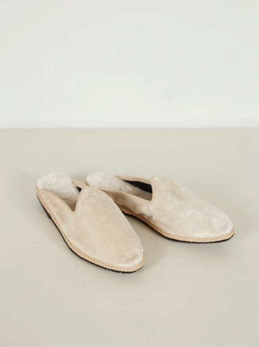 Italian Slipper Co Sunday Shoe - Velluto Panna