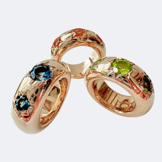 Philippa Green Peridot Star Ring in Bronze