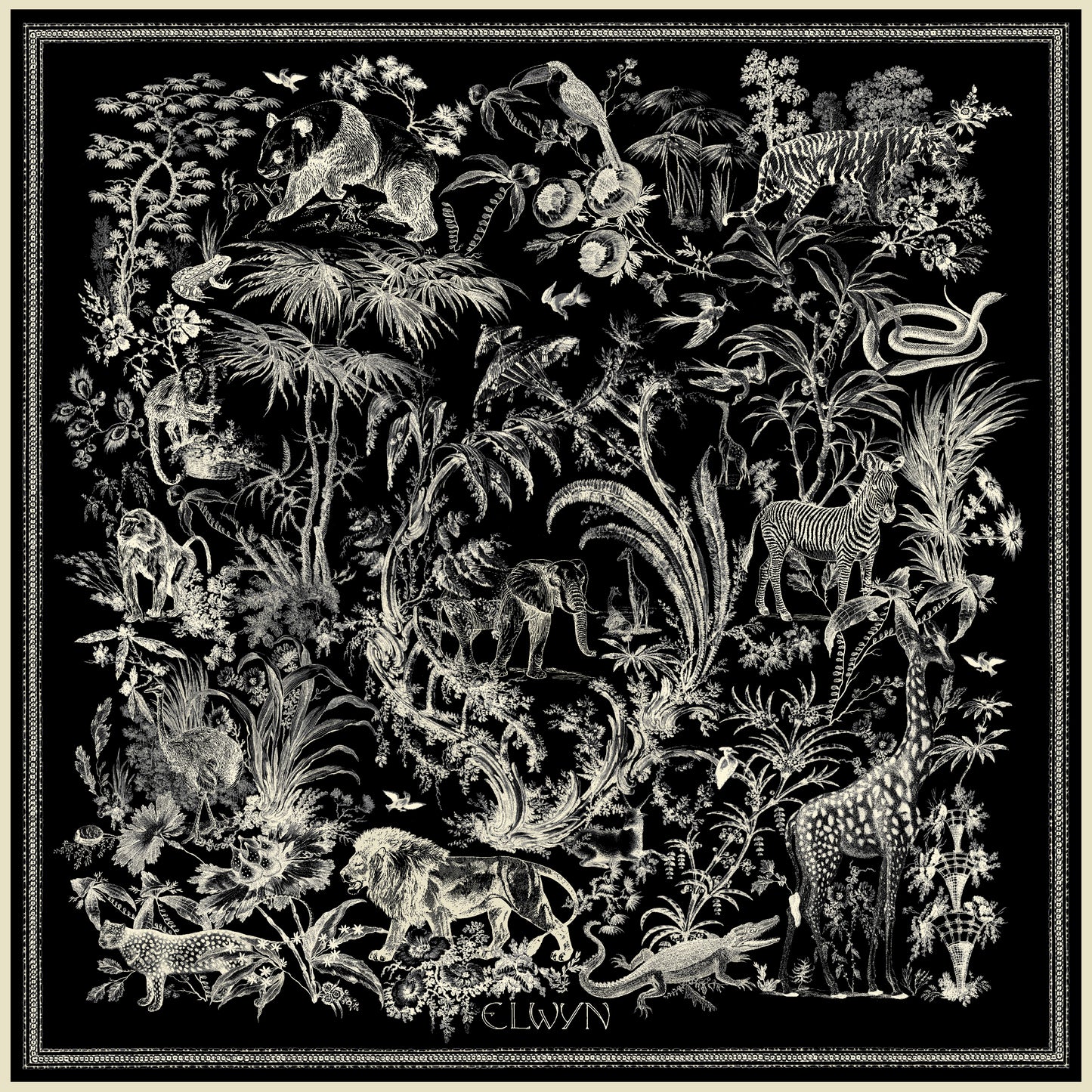 Elwyn New York Cotton-Silk Coterie Animalia Scarf