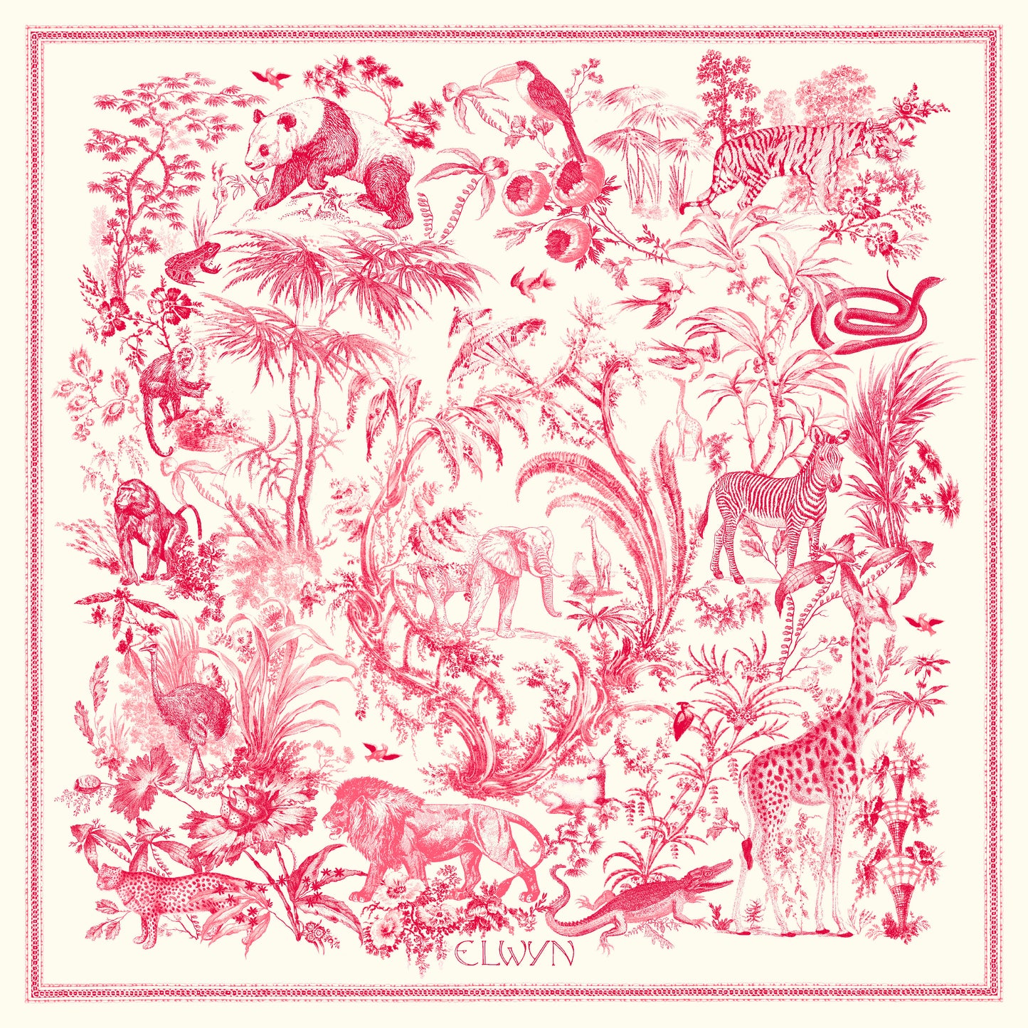 Elwyn New York Cotton-Silk Coterie Animalia Scarf