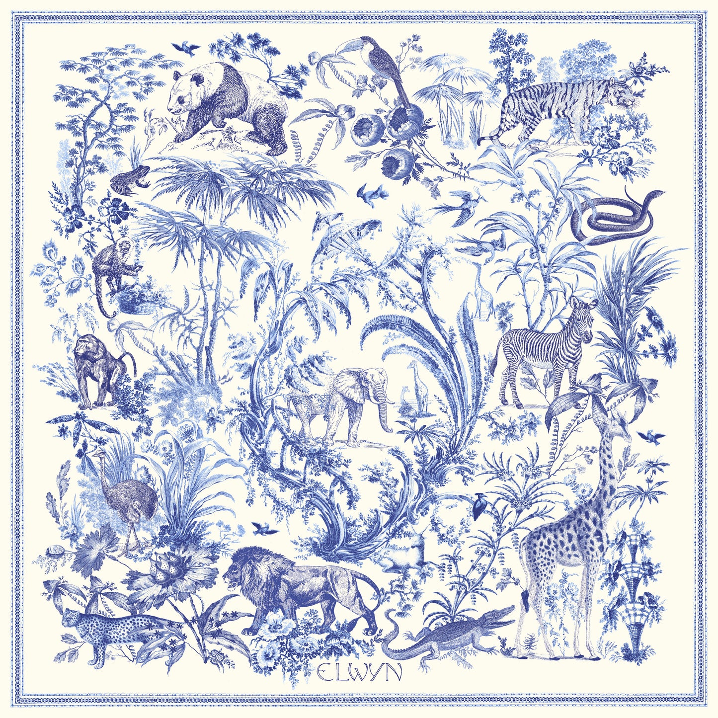 Elwyn New York Coterie Animalia Silk Scarf - Hearth Co