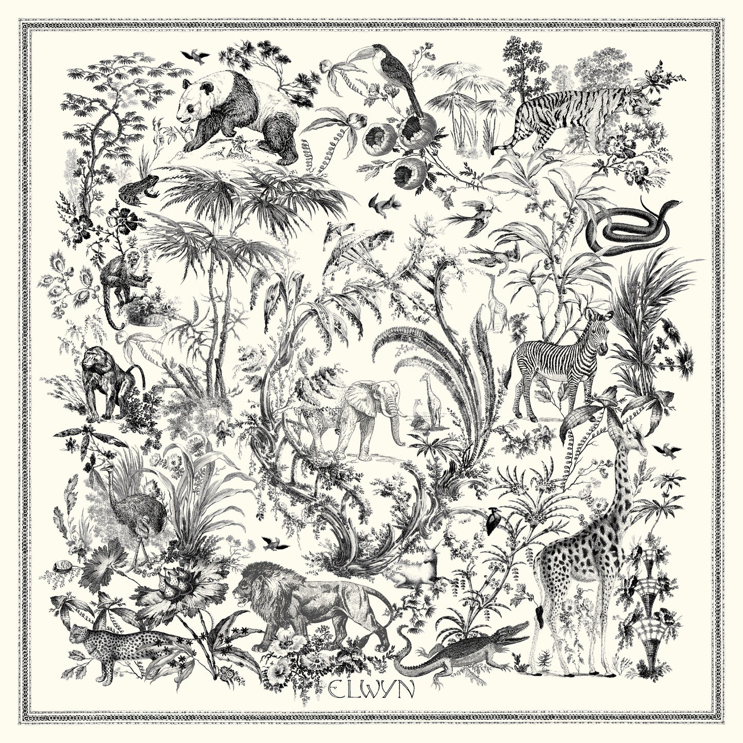 Elwyn New York Cotton-Silk Coterie Animalia Scarf