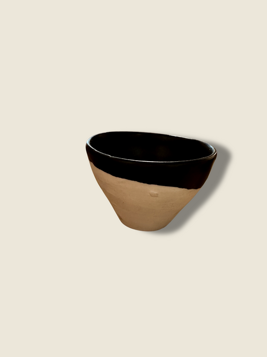 Tiny Bowl with Black Glaze Rim