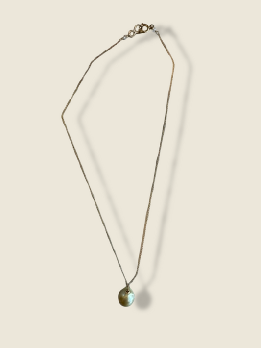 South Sea Pearl on Fine 9k Gold Chain