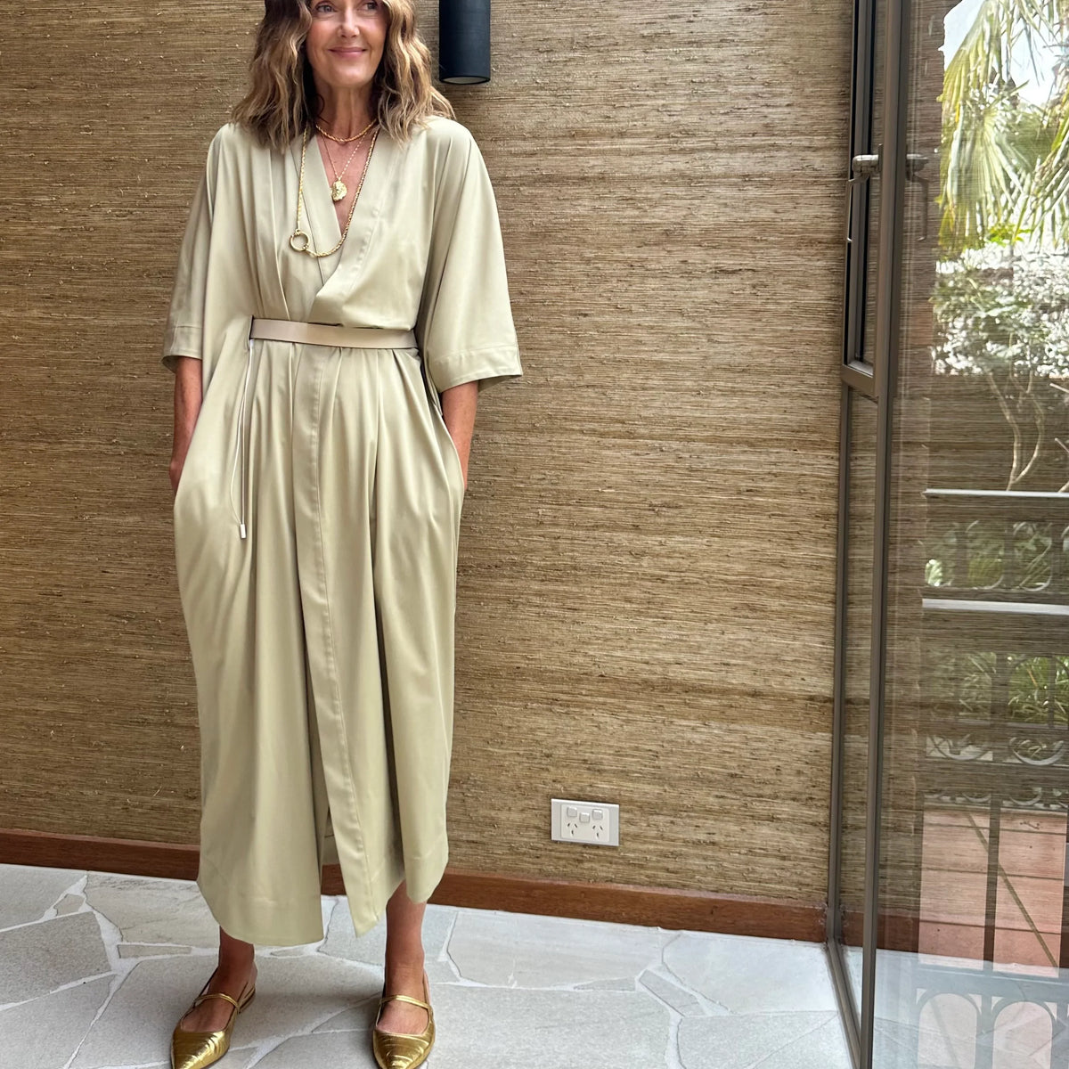 Celestial Wrap Dress | Dusty Green
