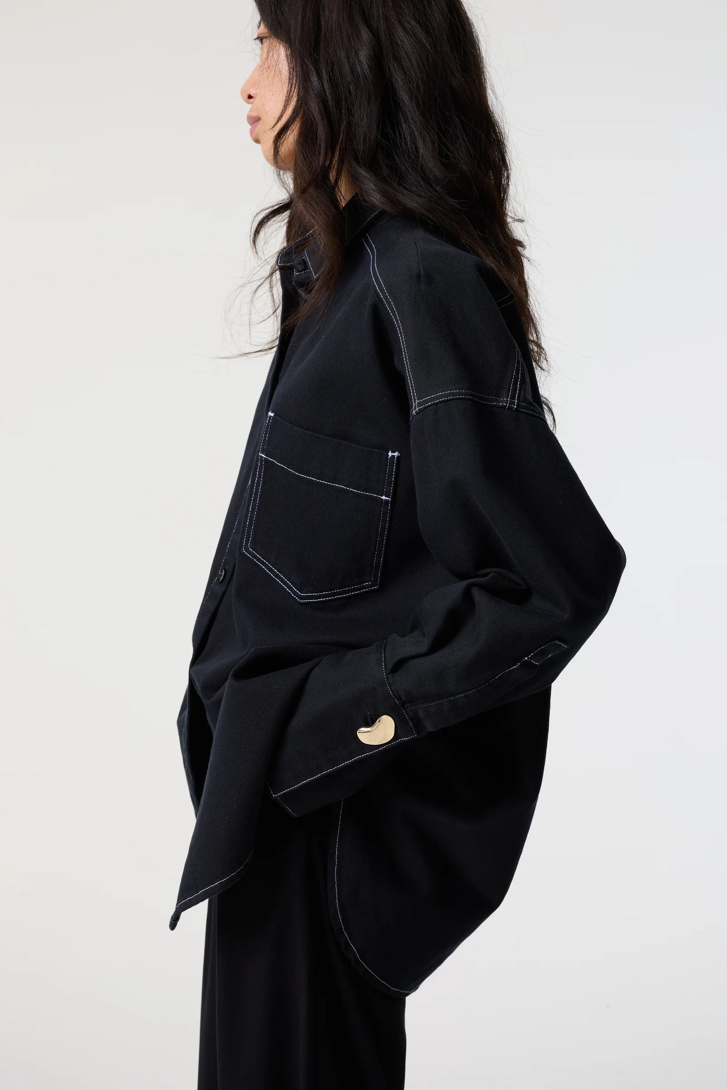 Fenella Black Denim Shirt - Hearth Co