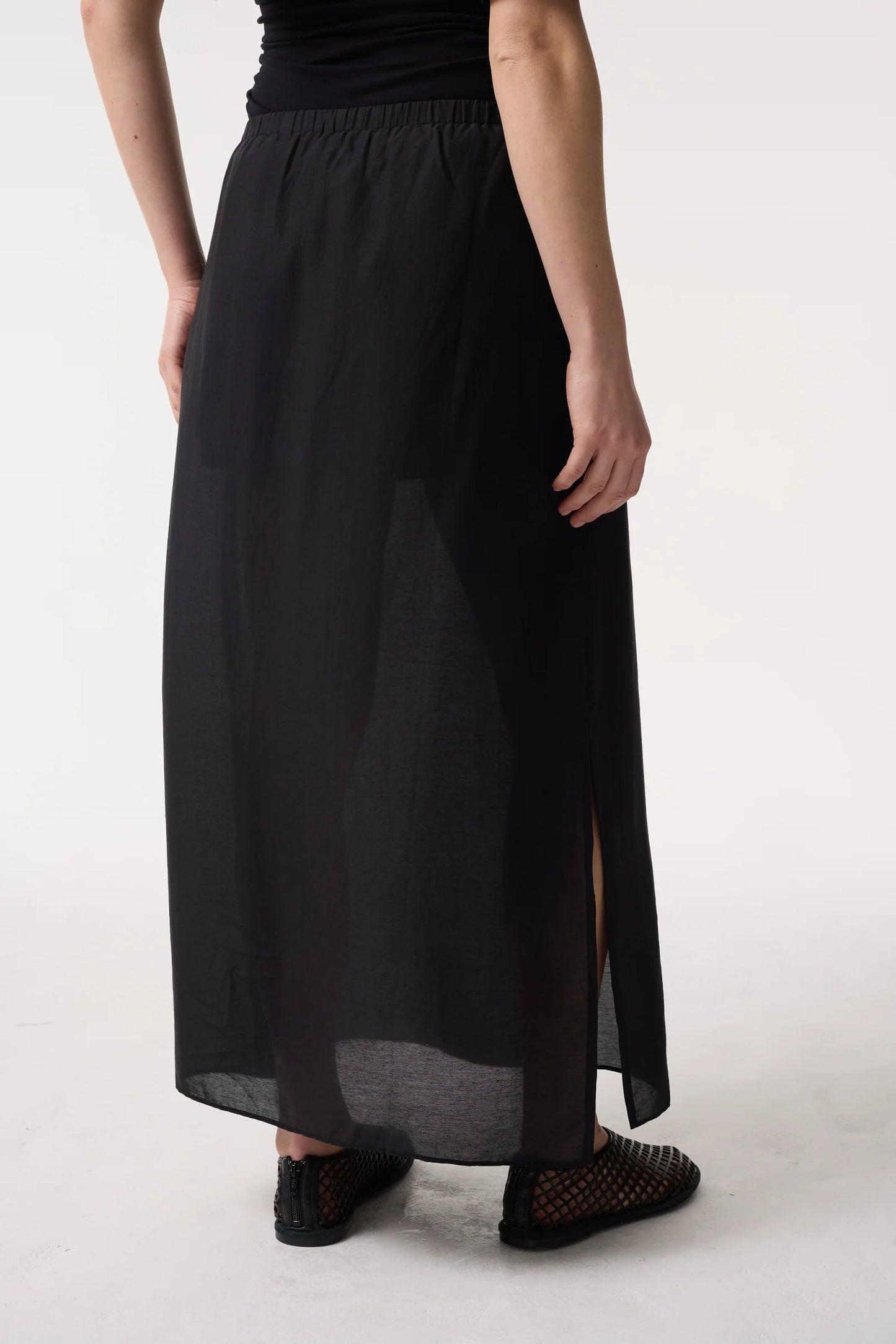 Raya Sheer Black Skirt - Hearth Co