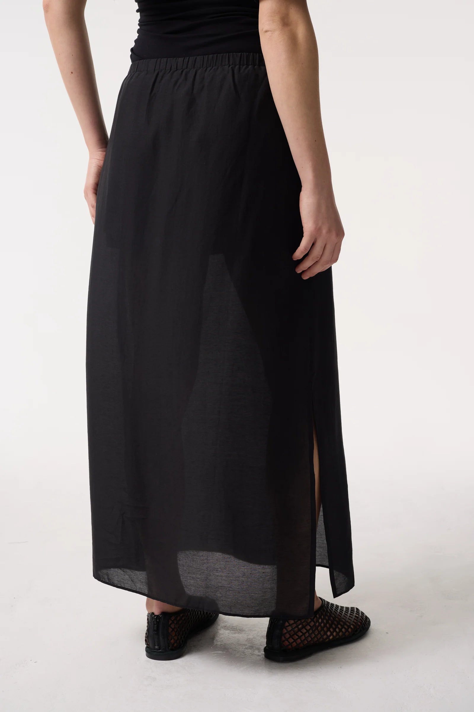 Raya Sheer Black Skirt - Hearth Co