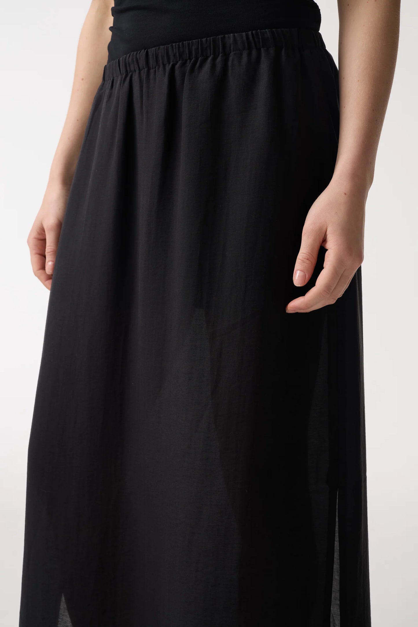 Raya Sheer Black Skirt - Hearth Co