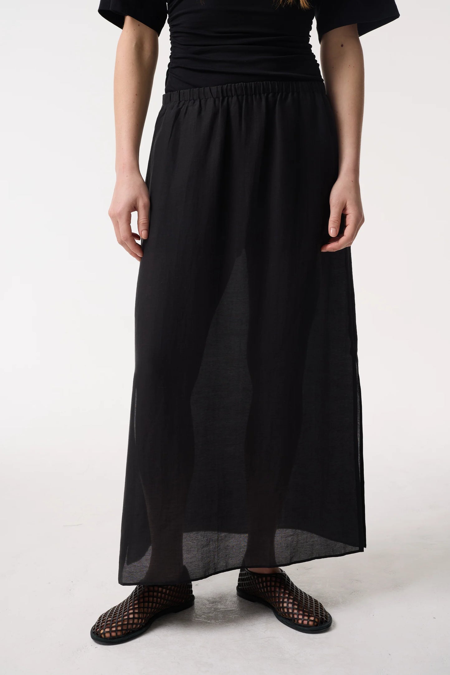 Raya Sheer Black Skirt - Hearth Co