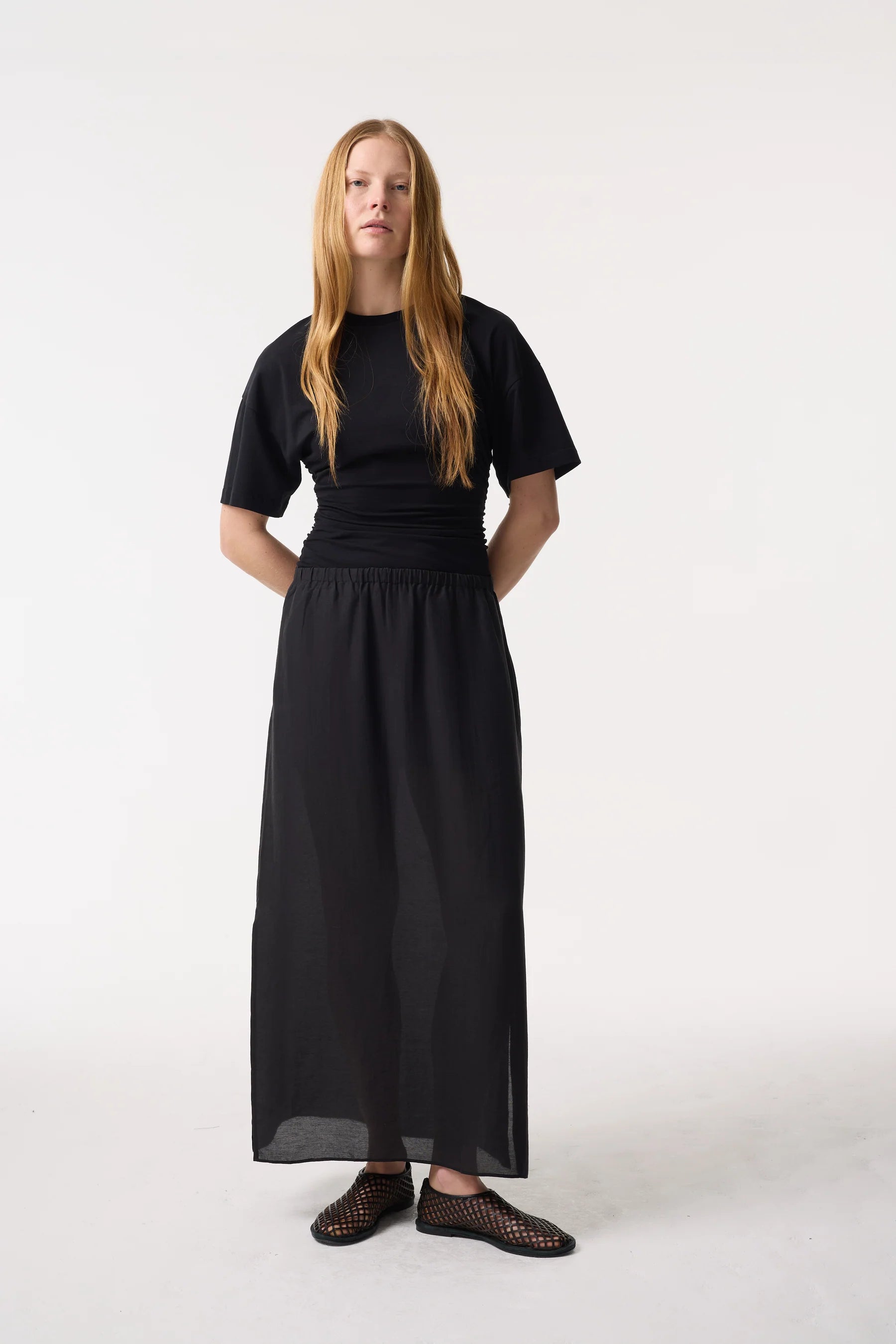 Raya Sheer Black Skirt - Hearth Co