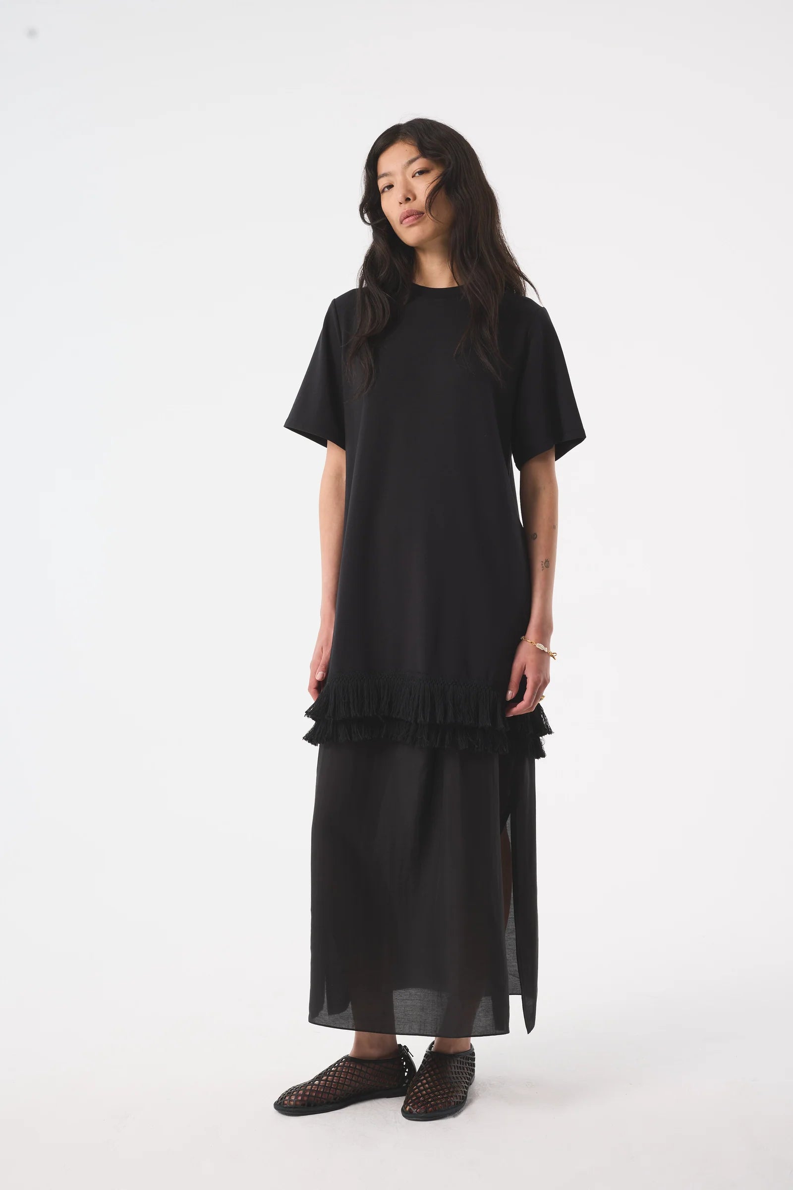 Raya Sheer Black Skirt - Hearth Co