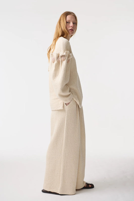 Savane Pleated Track Pant - Sand - Hearth Co