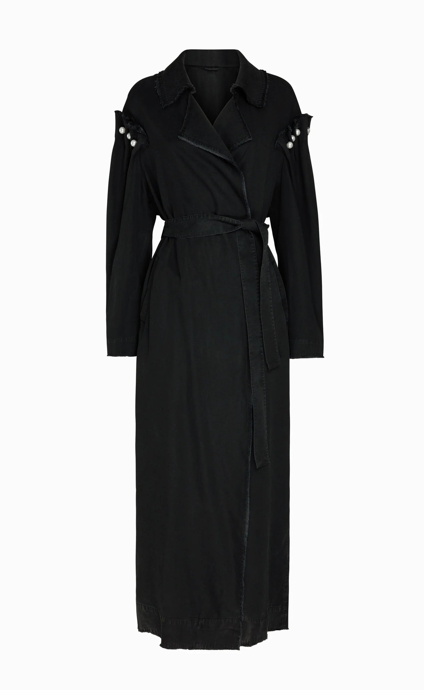 Rocia Washed Black Trench Coat - Hearth Co