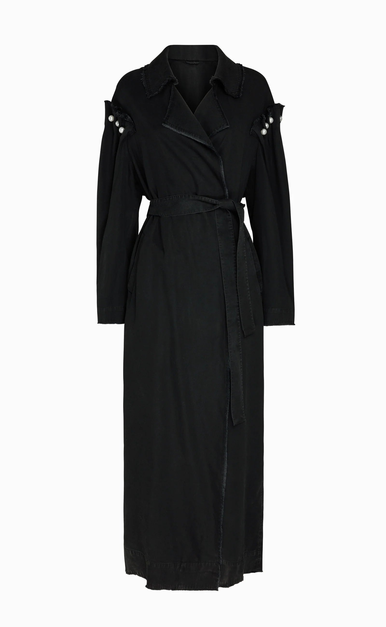 Rocia Washed Black Trench Coat - Hearth Co