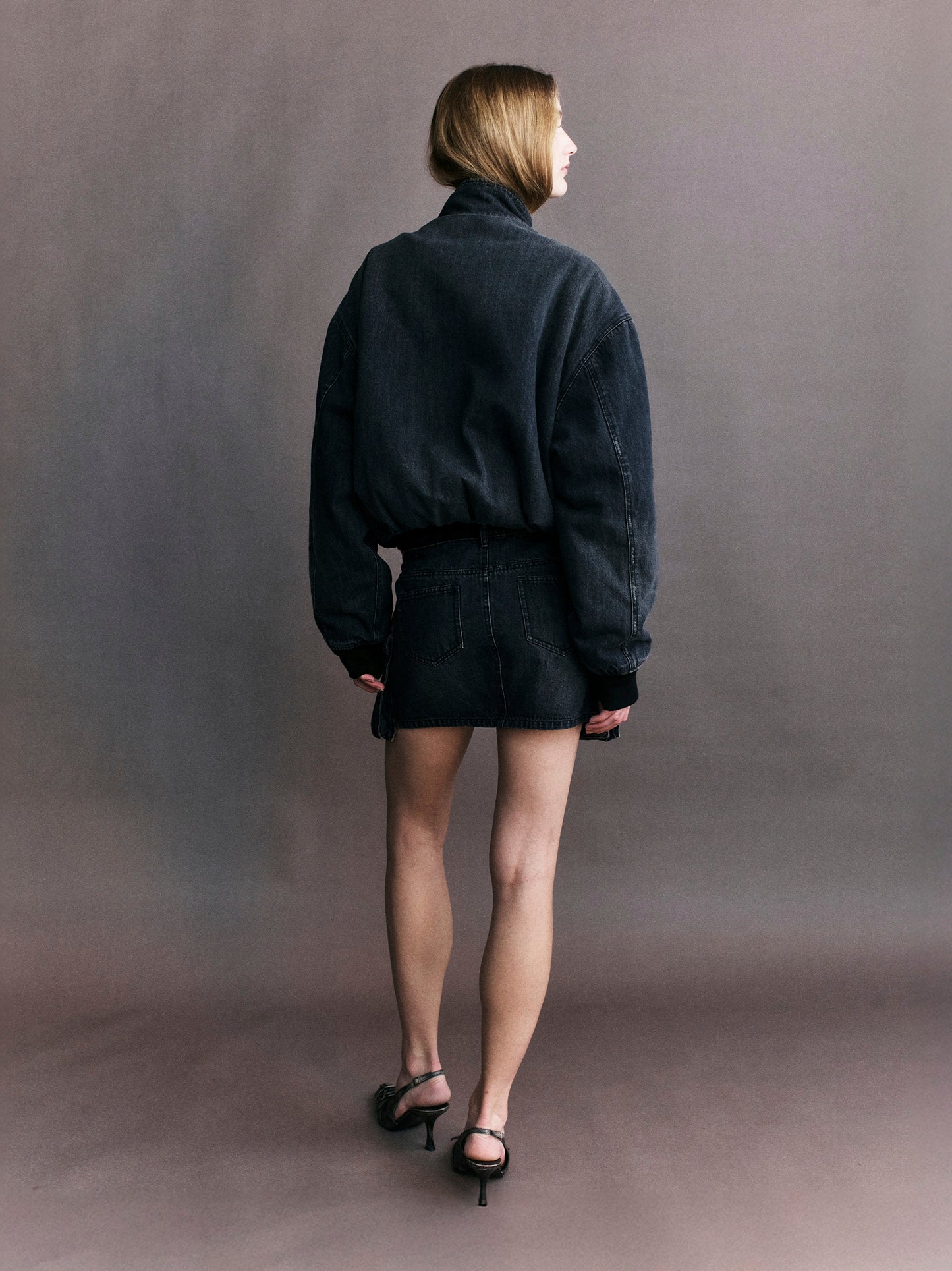 Alexei Cropped Denim Bomber