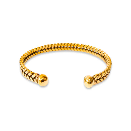 Zaza Braid Ball Cuff Bracelet - Gold