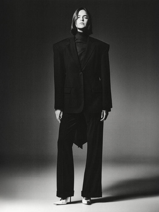 Serge Pinstitch Wool Trouser