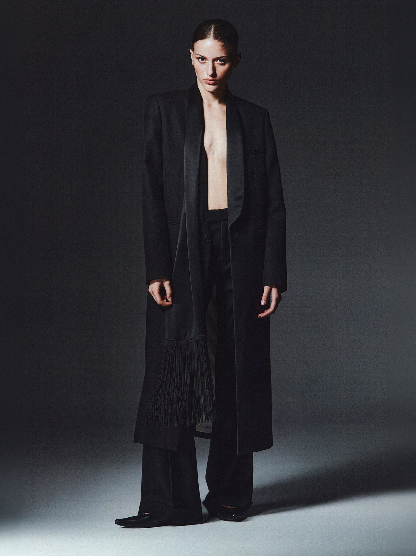 Serge Pinstitch Wool Trouser