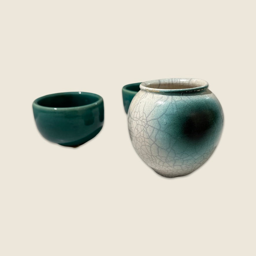 Jade Cracked Ceramic Pot - Hearth Co