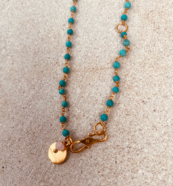 Zaza Fine Turquoise Semi Precious Bead Necklace