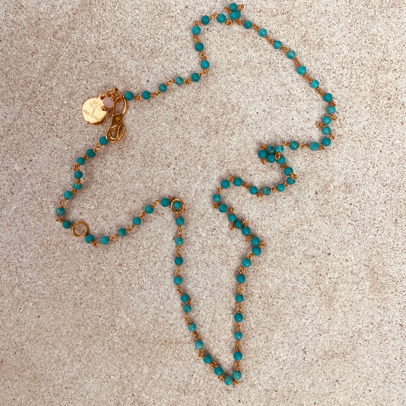 Zaza Fine Turquoise Semi Precious Bead Necklace