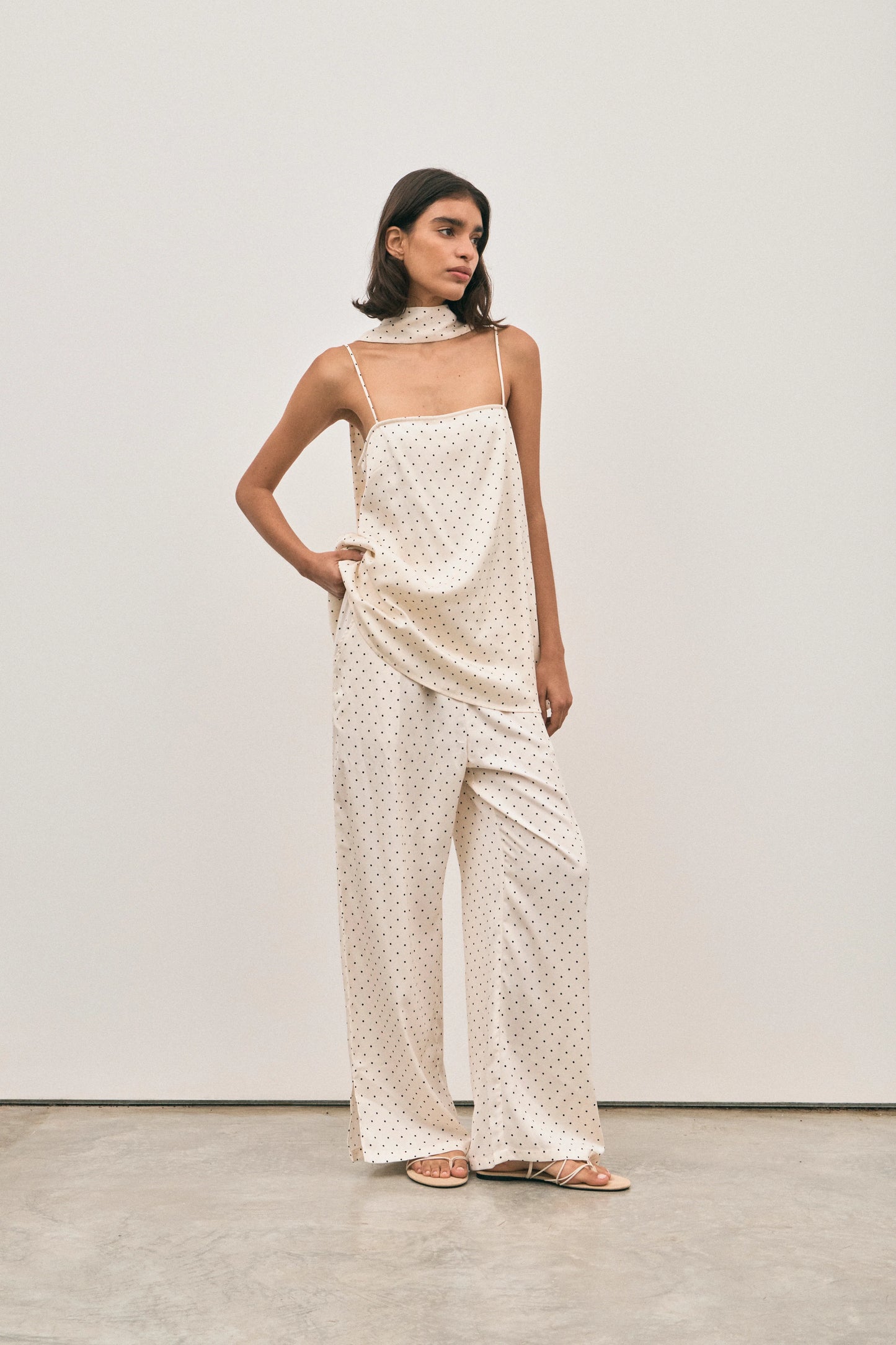 Giulia Pants - Ivory Polka