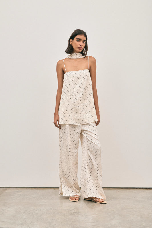 Giulia Pants - Ivory Polka