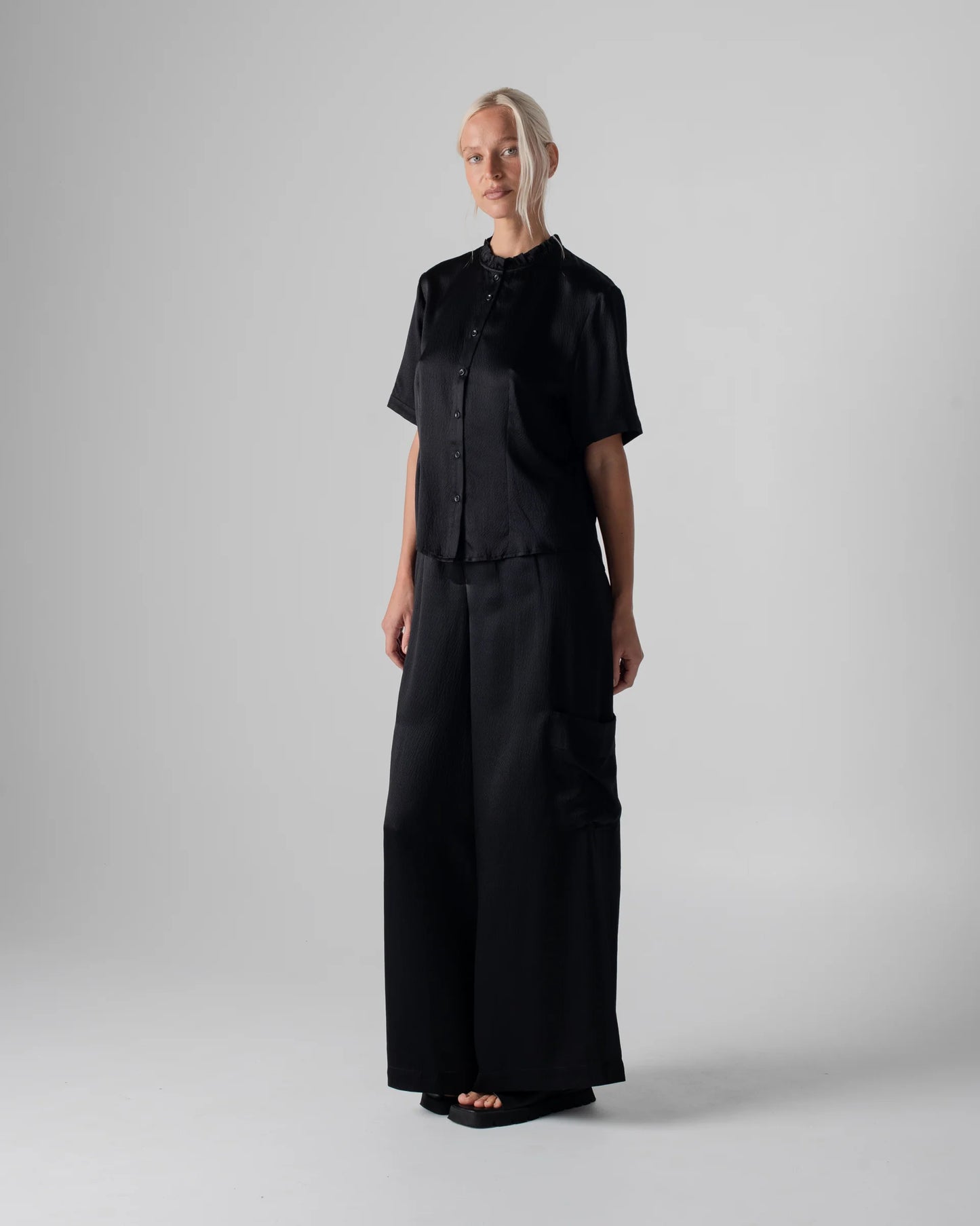 Hammered Silk Cargo Pant