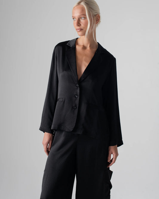 Hammered Classic Silk Blazer