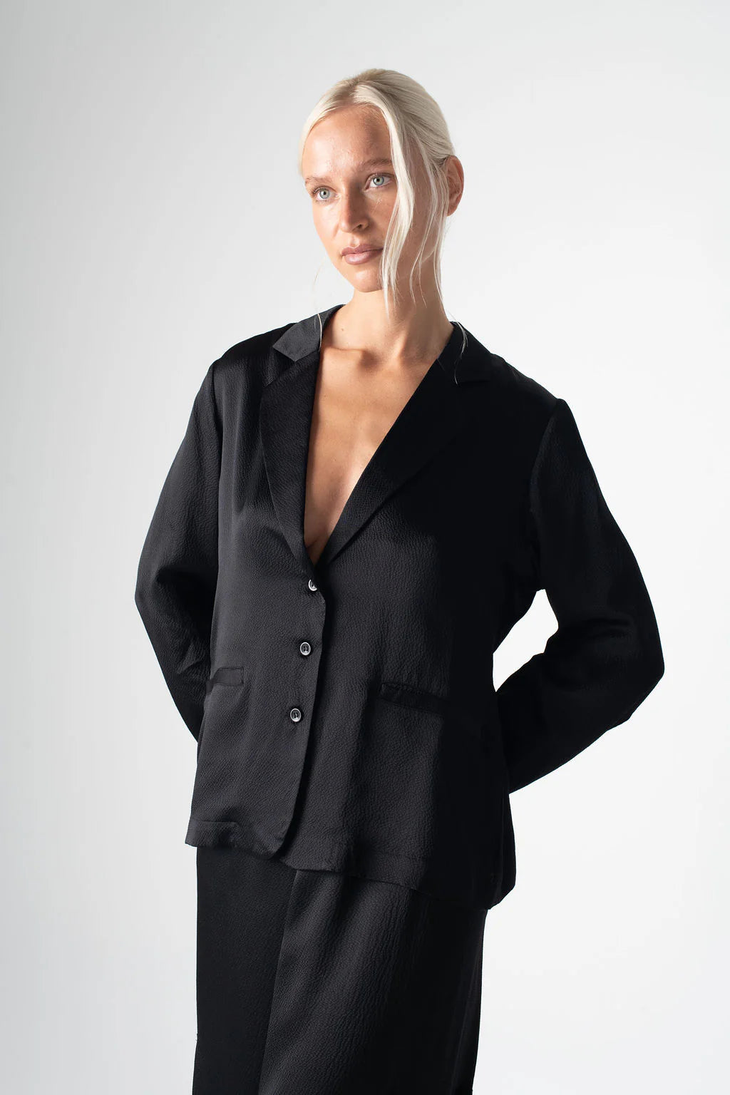 Hammered Classic Silk Blazer