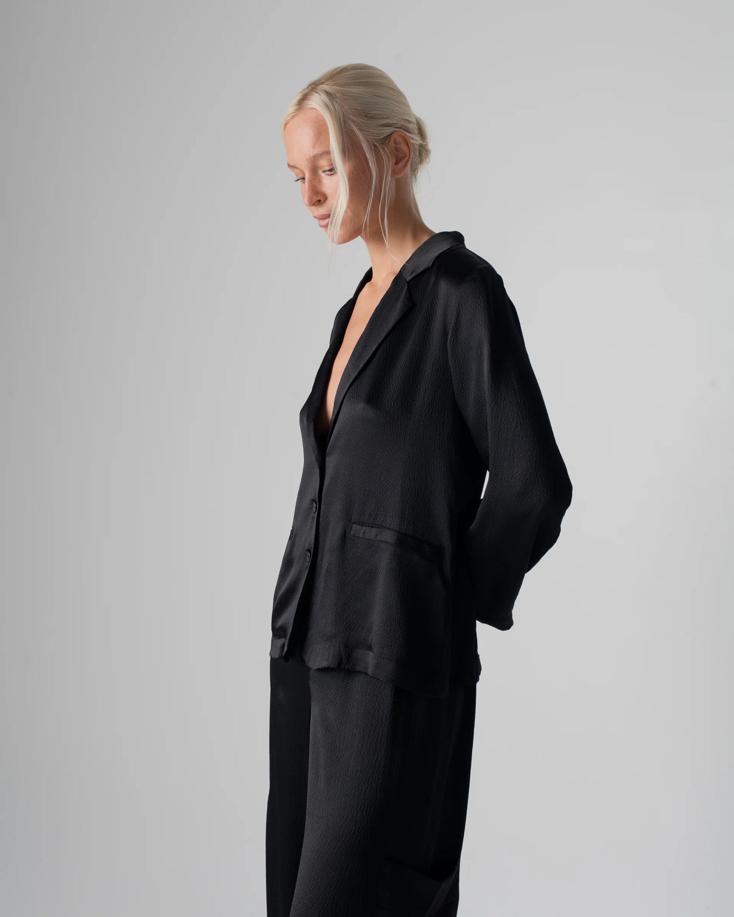 Hammered Classic Silk Blazer