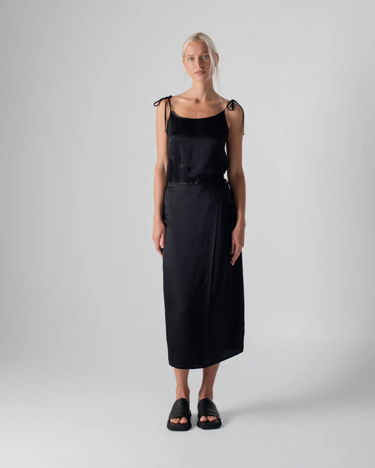 Hammered Silk Wrap Skirt