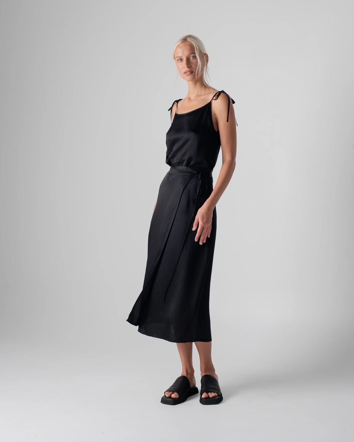 Hammered Silk Wrap Skirt