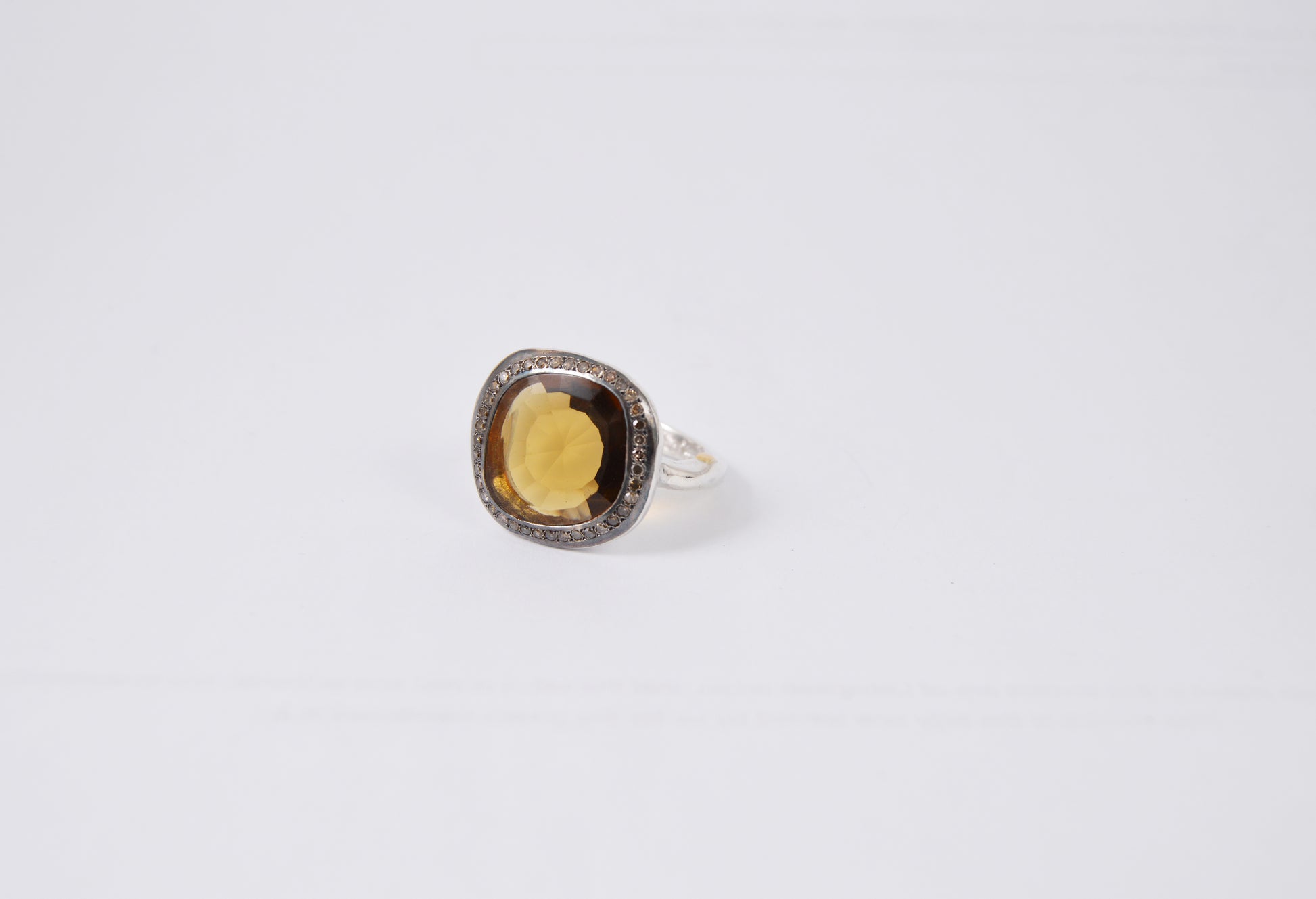 Rosa Maria Junya Ring — Honey Quartz, Cognac Diamond & Sterling Silver - Hearth Co
